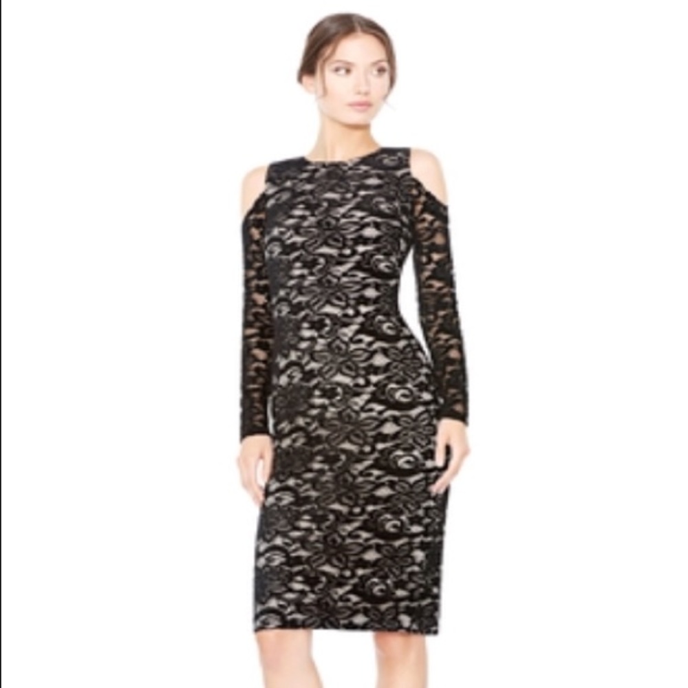 Alice + Olivia Cold Shoulder Lace Dress